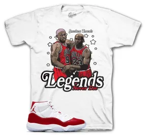 Retro 11 Varsity Red Shirt - Legends - white