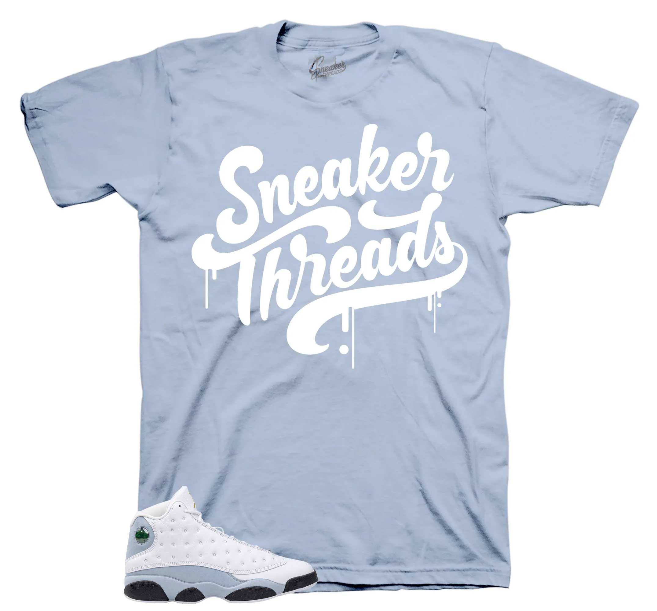 Retro 13 Blue Grey Shirt - ST Drip - Light Blue