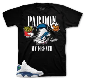 Retro 13 French Blue Shirt - Fly Kicks - Black