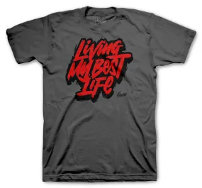 Retro 13 Red Flint Shirt - Living Life - Charcoal