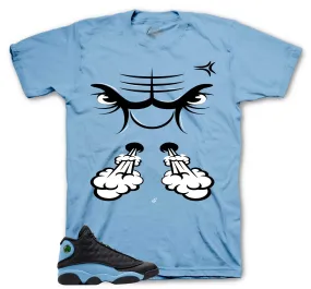 Retro 13 University Blue Shirt - Raging Face - Blue