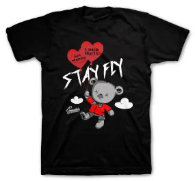 Retro 14 Gym Red Shirt - Money Over Love - Black