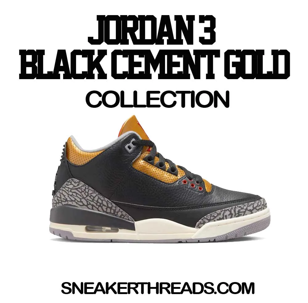 Retro 3 Cement Gold Shirt - Glitters - Black