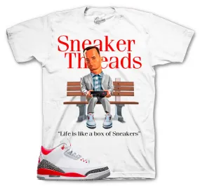 Retro 3 Fire Red Shirt - Box Of Sneakers - White