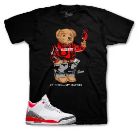 Retro 3 Fire Red Shirt - Cheers Bear - Black