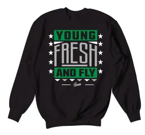 Retro 3 Pine Green Sweater - Fresh & Fly - Black