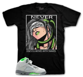 Retro 5 Green Bean Shirt - Never Discuss - Black