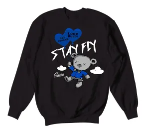 Retro 5 Racer Blue Sweater - Money Over Love - Black