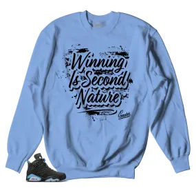 Retro 6 University Blue Sweater - Second Nature - Blue