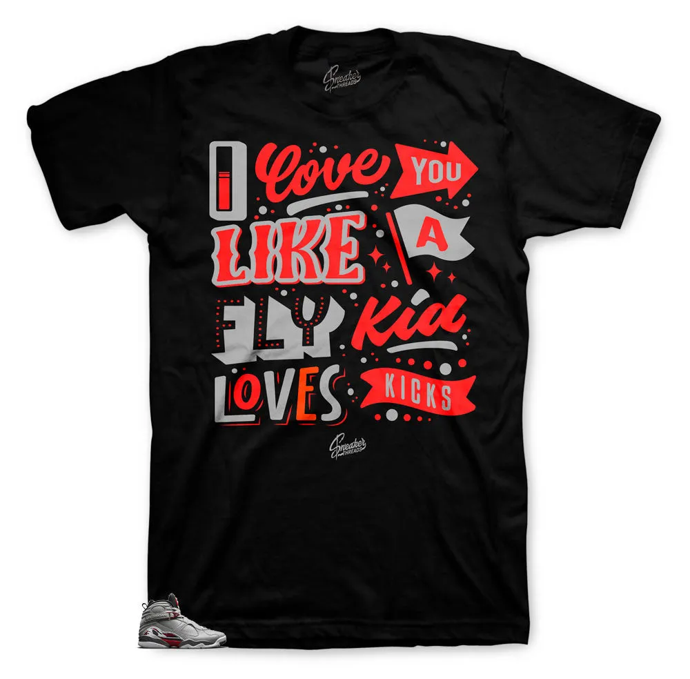 Retro 8 Reflective Shirt - Love Kicks - Black