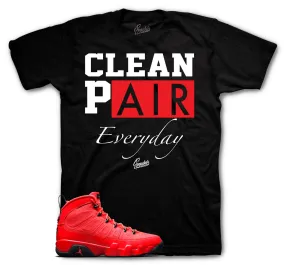 Retro 9 Chile Red Clean Pair Shirt