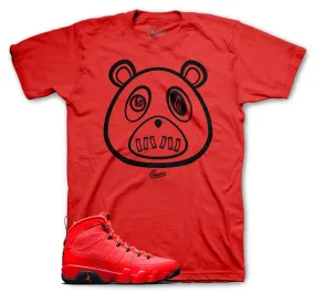 Retro 9 Chile Red Shirt - ST. Bear - Red