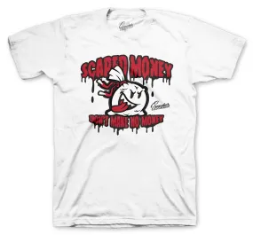 Retro 9 Gym Red Shirt - Scared Money - White