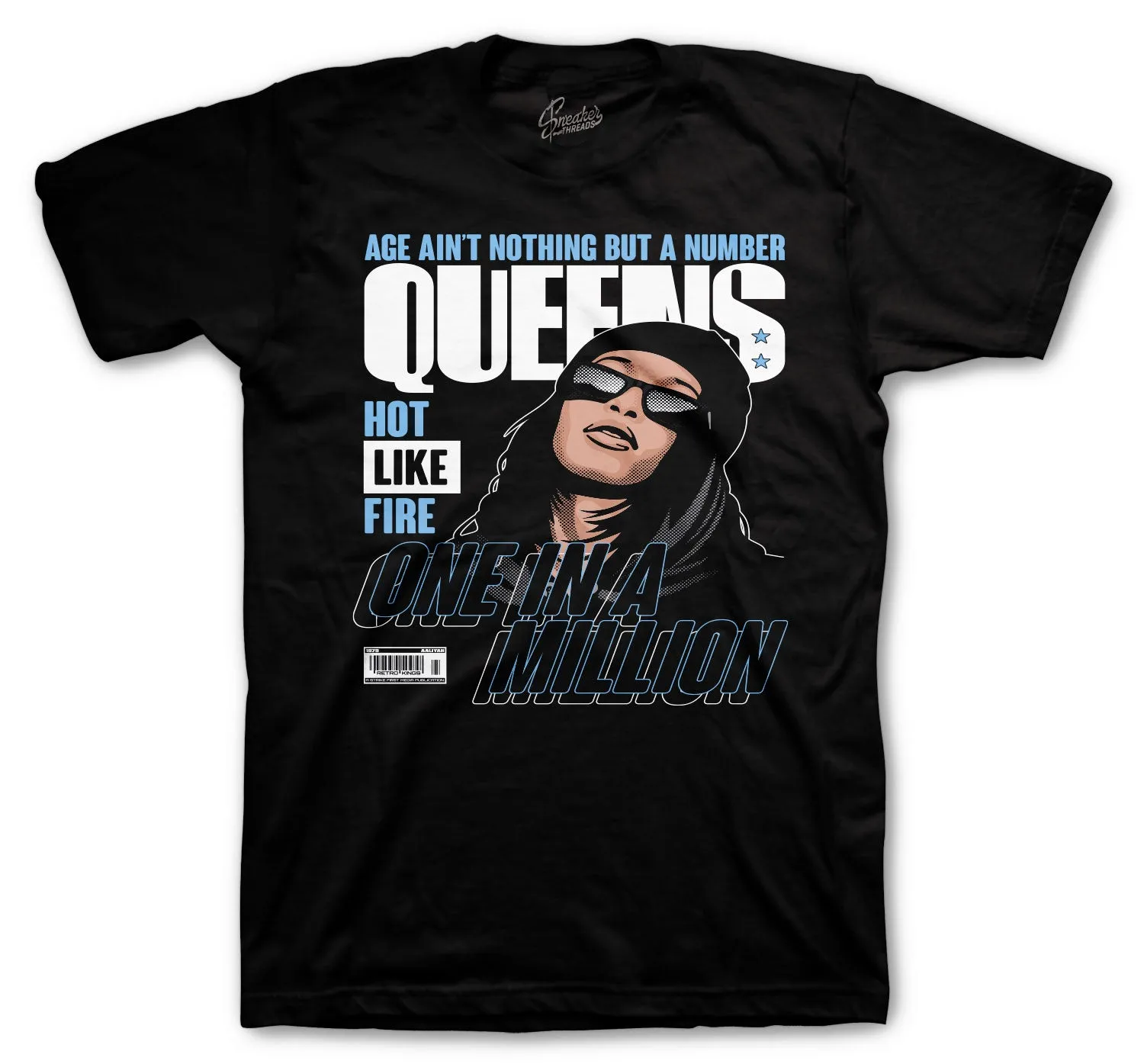 Retro 9 University Blue Shirt - Queens - Black