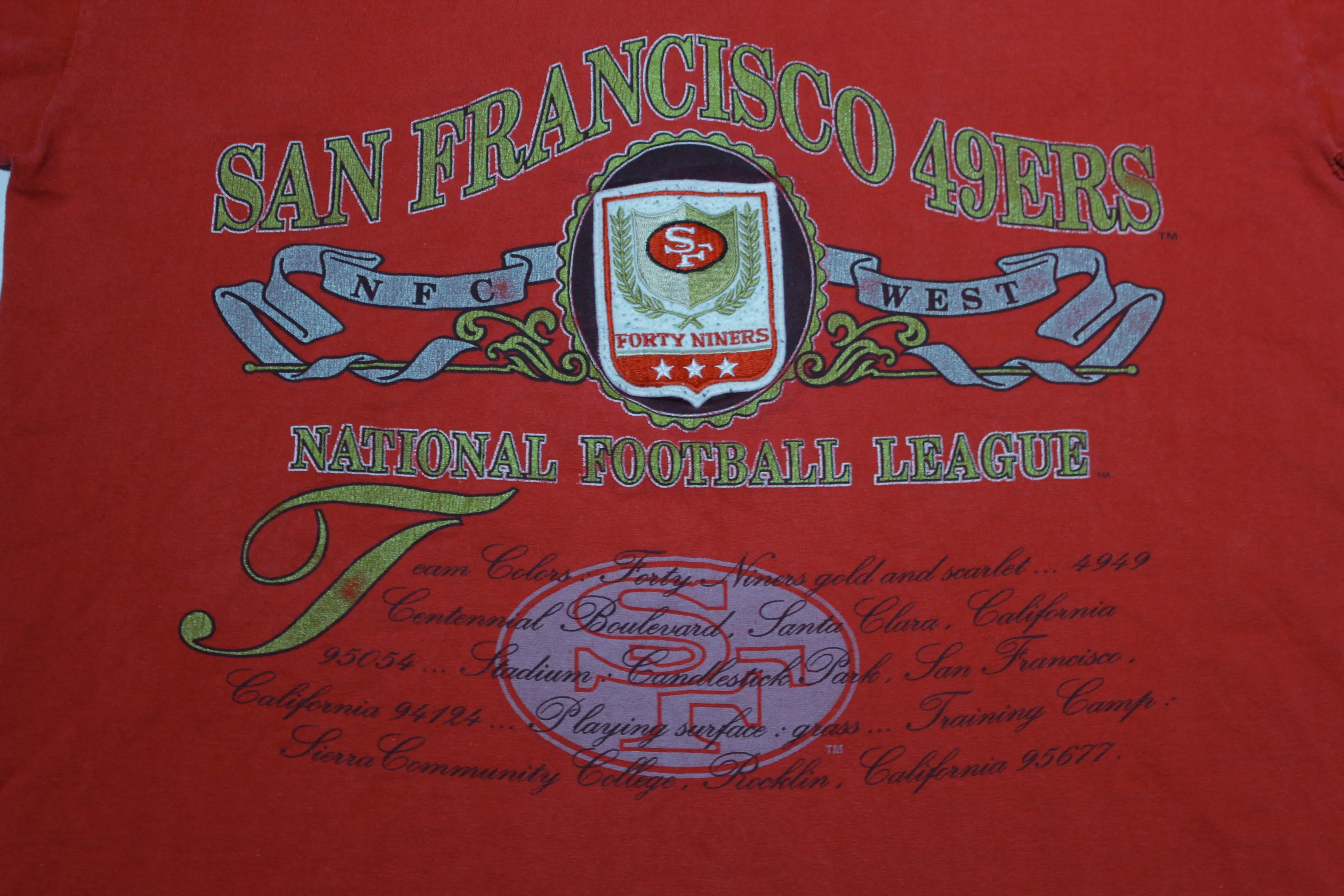 San Francisco 49ers Vintage 90's Nutmeg Mills Made in USA Single Stitch T-Shirt