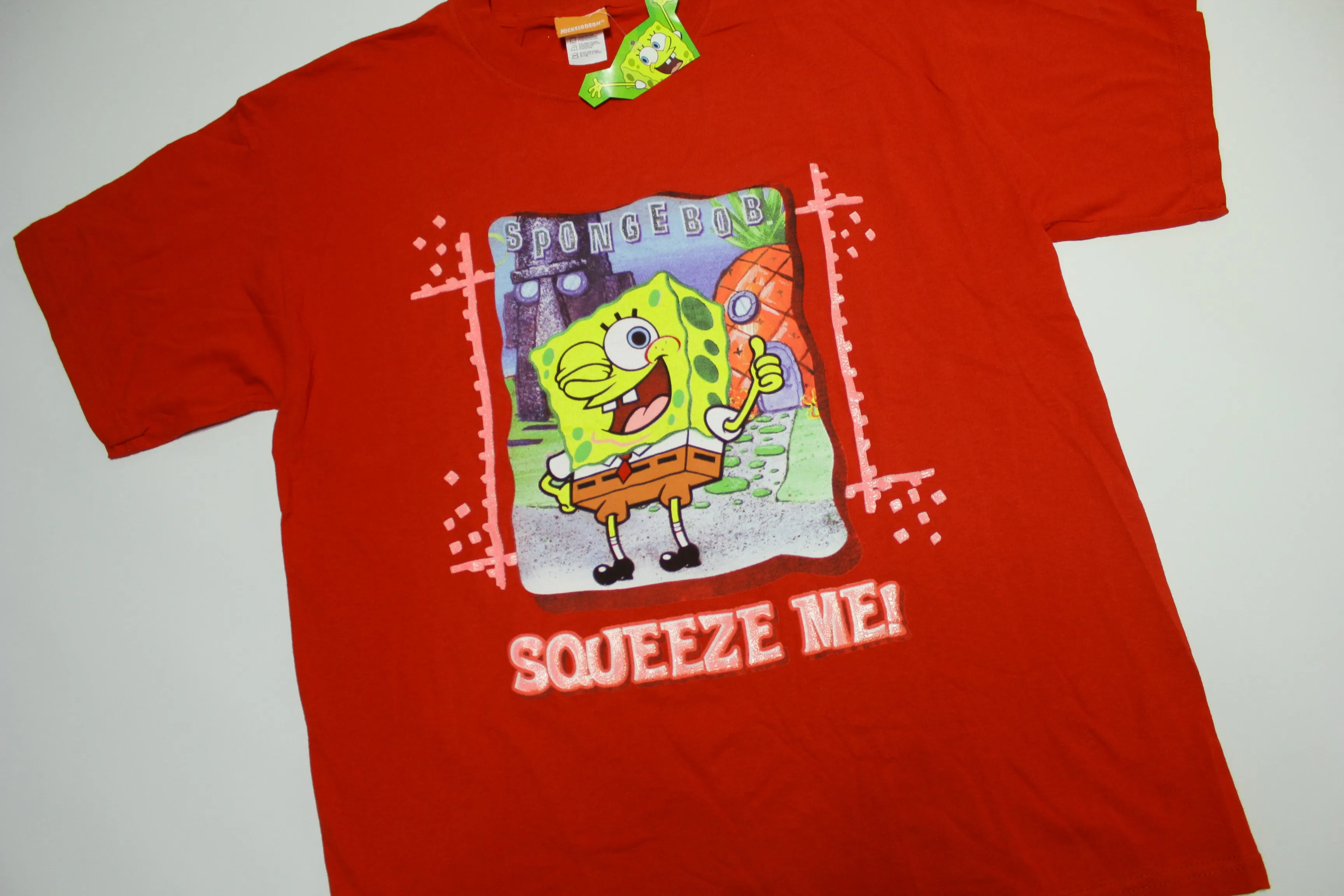 SpongeBob Square Pants Squeeze Me Vintage 2002 Deadstock w/Tags Nickelodeon T-Shirt