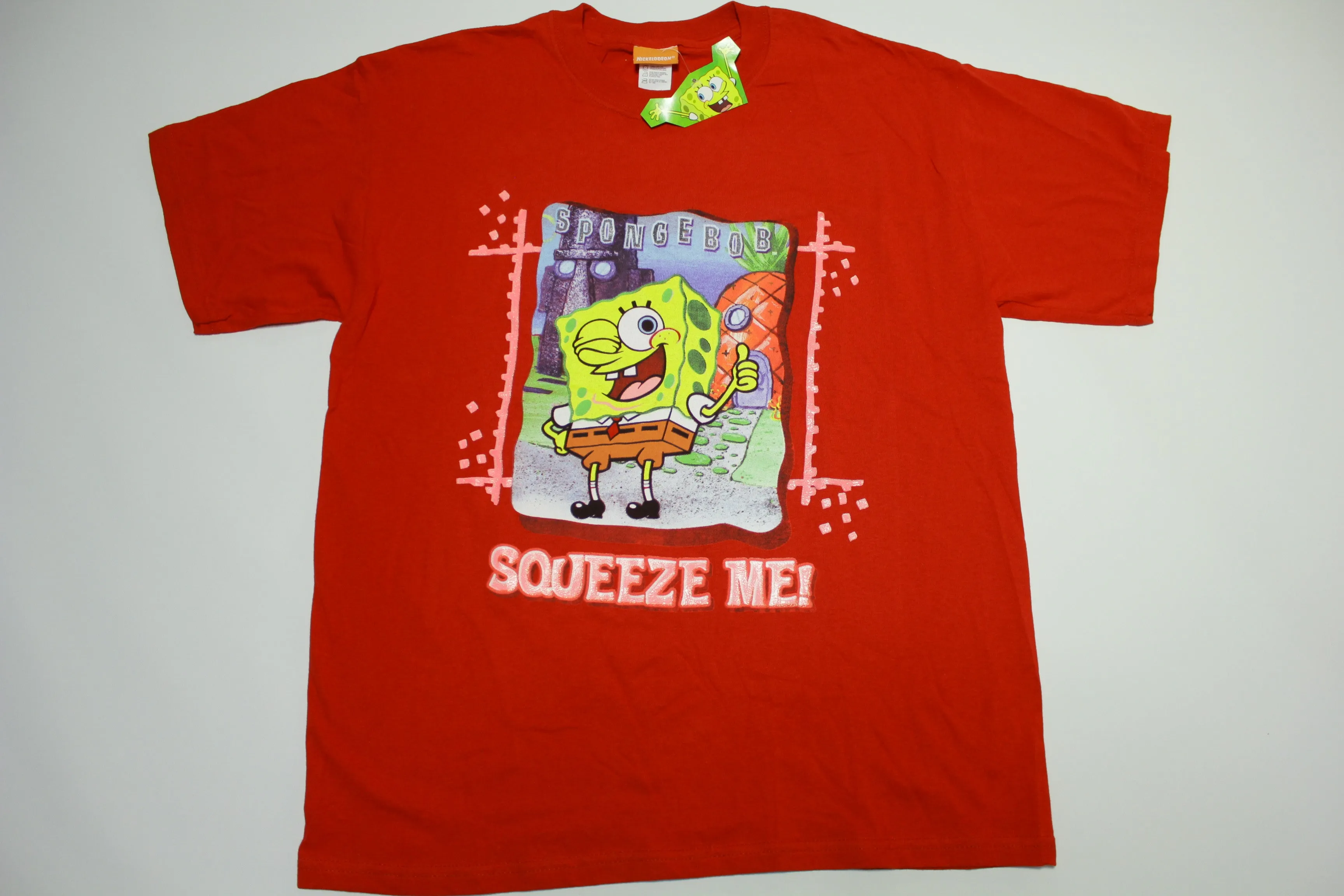 SpongeBob Square Pants Squeeze Me Vintage 2002 Deadstock w/Tags Nickelodeon T-Shirt