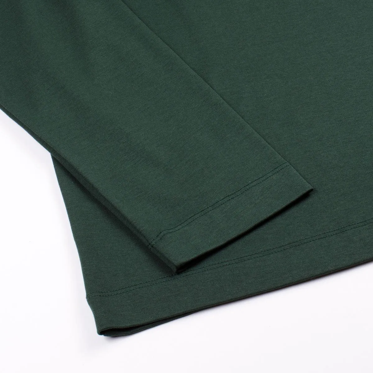 Sunspel - Long Sleeve Mock Turtle T-shirt - Bottle Green