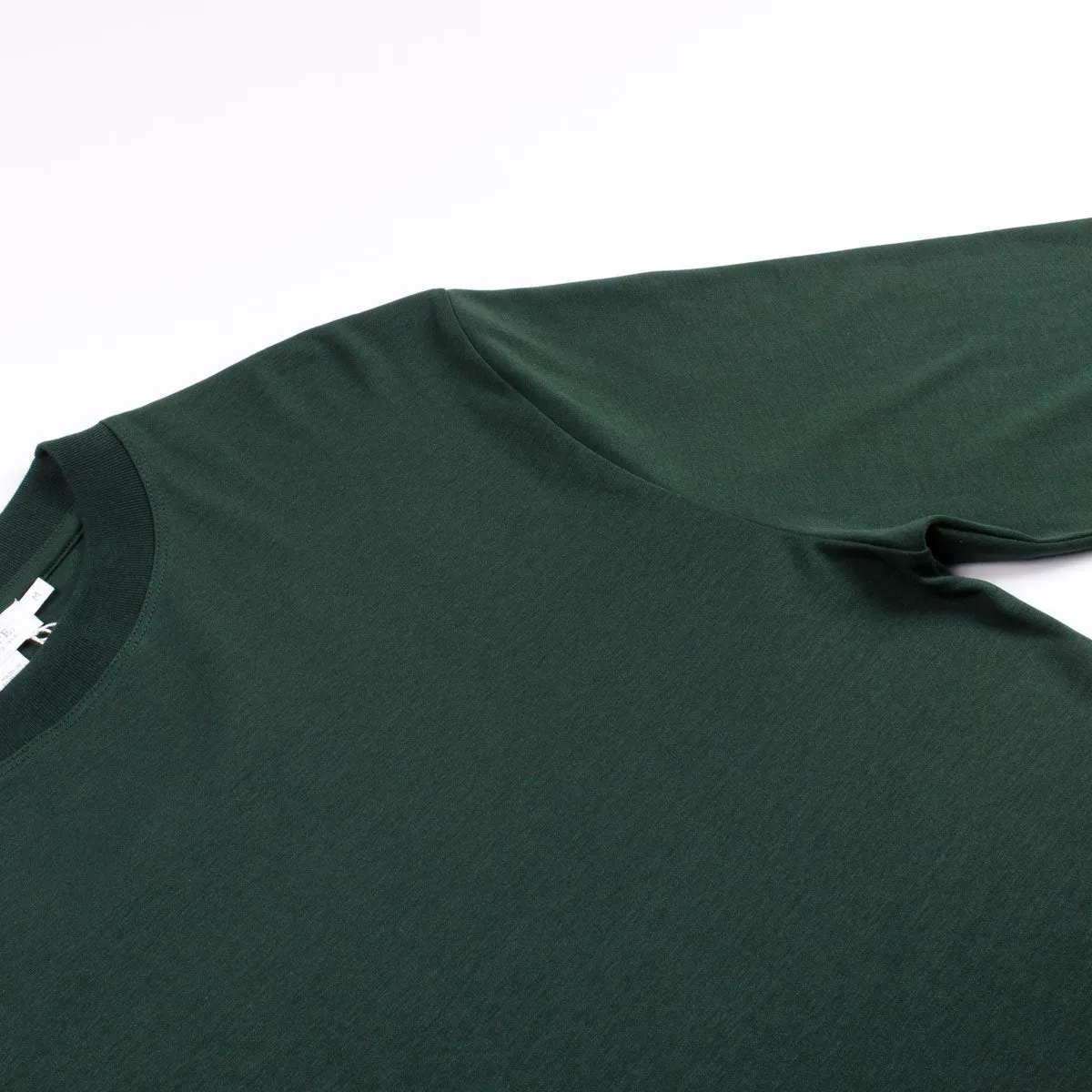 Sunspel - Long Sleeve Mock Turtle T-shirt - Bottle Green