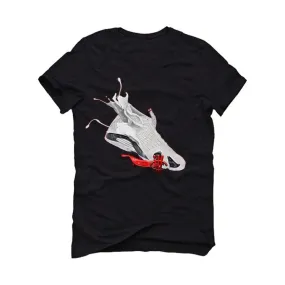 SUPREME X AIR JORDAN 14 BLACK AND WHITE Black T (Preme Red Splash)