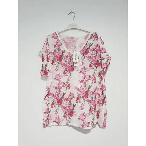 Talia Benson White Floral T Shirt