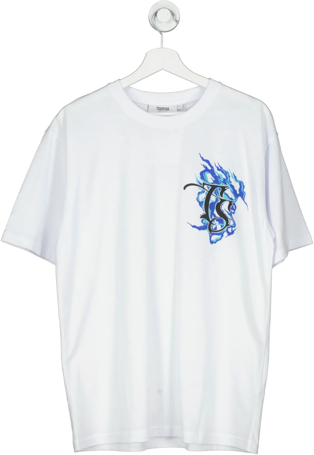 TRAPSTAR London White Chrome Flame T-shirt UK L