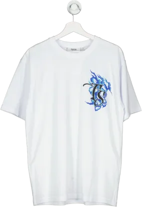 TRAPSTAR London White Chrome Flame T-shirt UK L