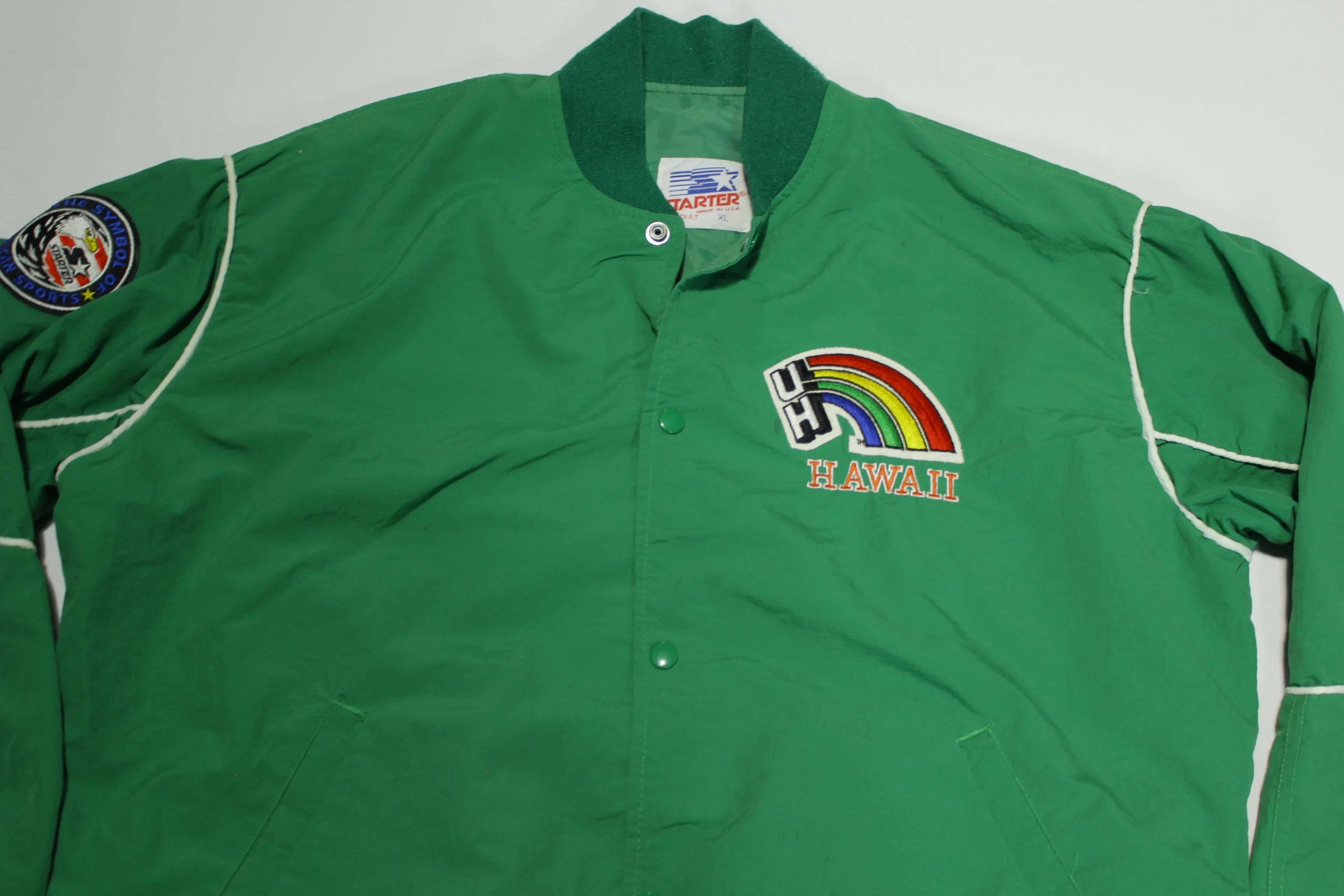 University of Hawaii Rainbow Warriors Vintage 80's Made in USA Starter Windbreaker Jacket