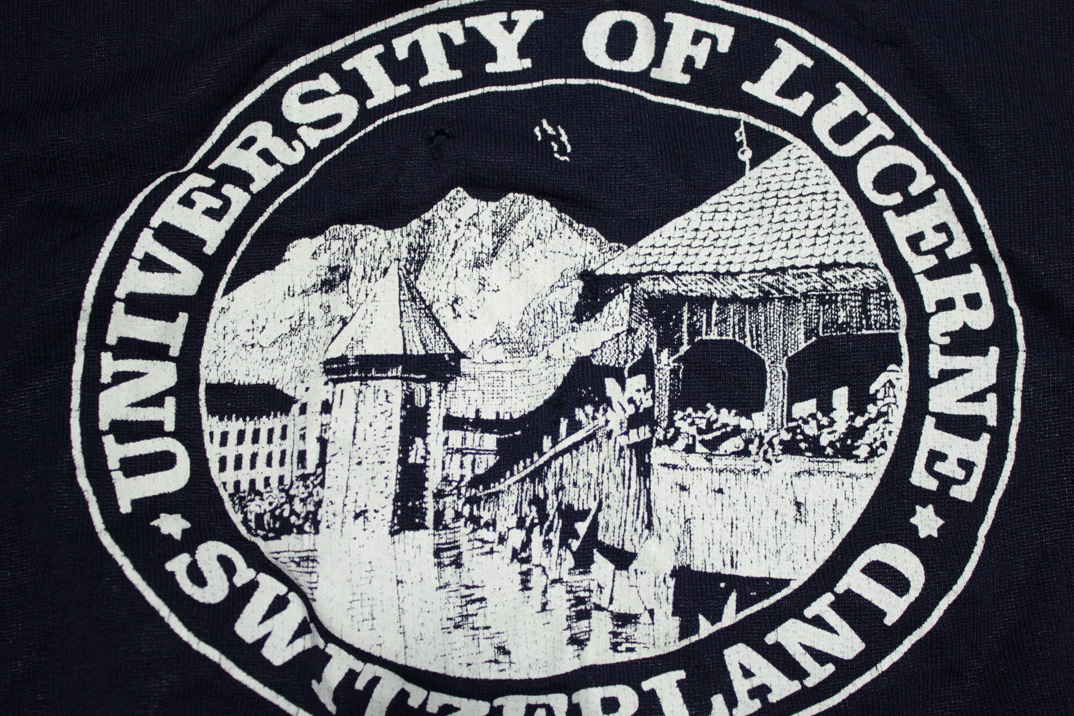 University of Lucerne Switzerland Vintage 70's Cut Off Crewneck Sweatshirt