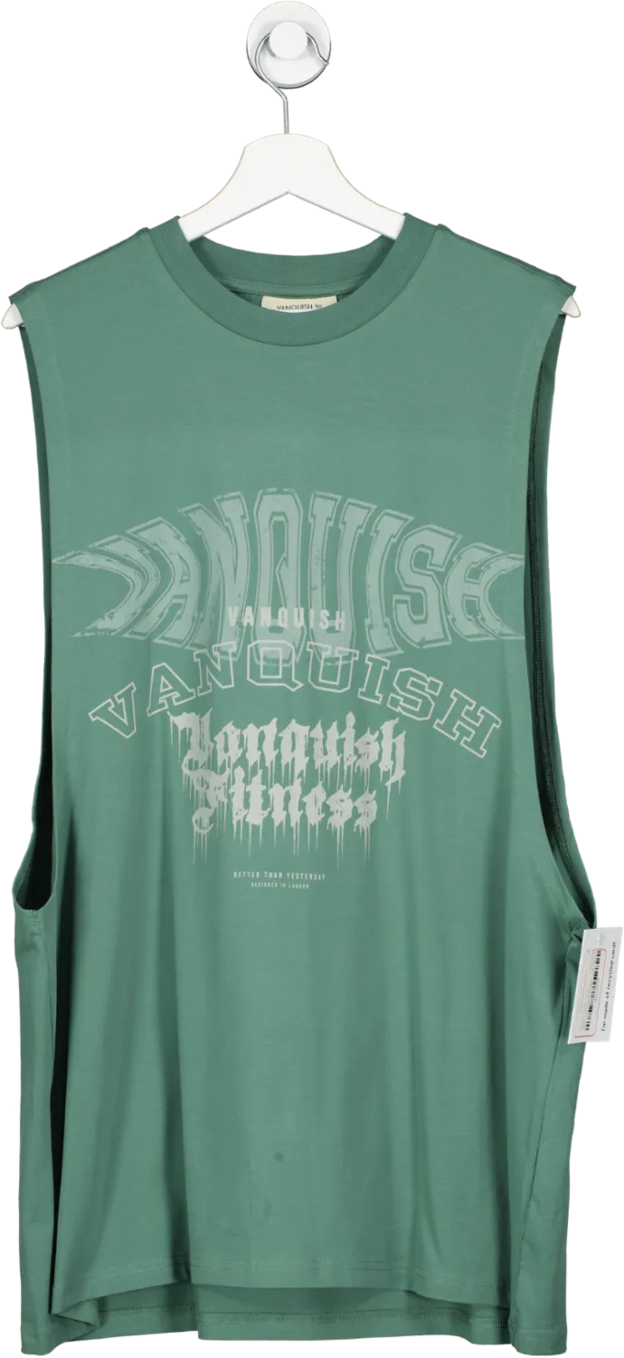 Vanquish Green Oversized Sleeveless T Shirt UK XL