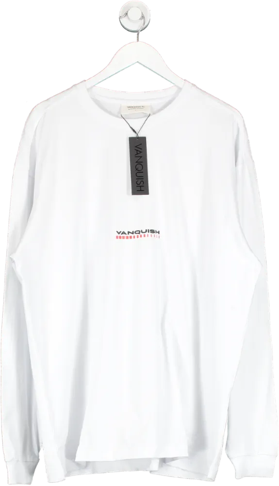 Vanquish White Athletics Division Oversize Longsleeve T Shirt UK L