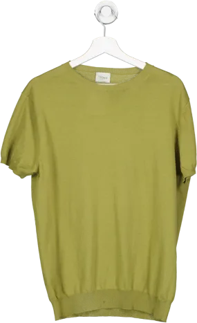 velasca Olive Green Knitted Cotton T Shirt UK M