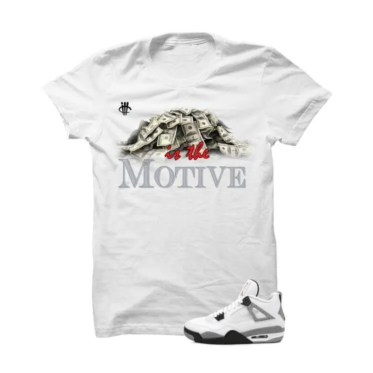 White Cement Jordan 4 OG White T Shirt (Money)