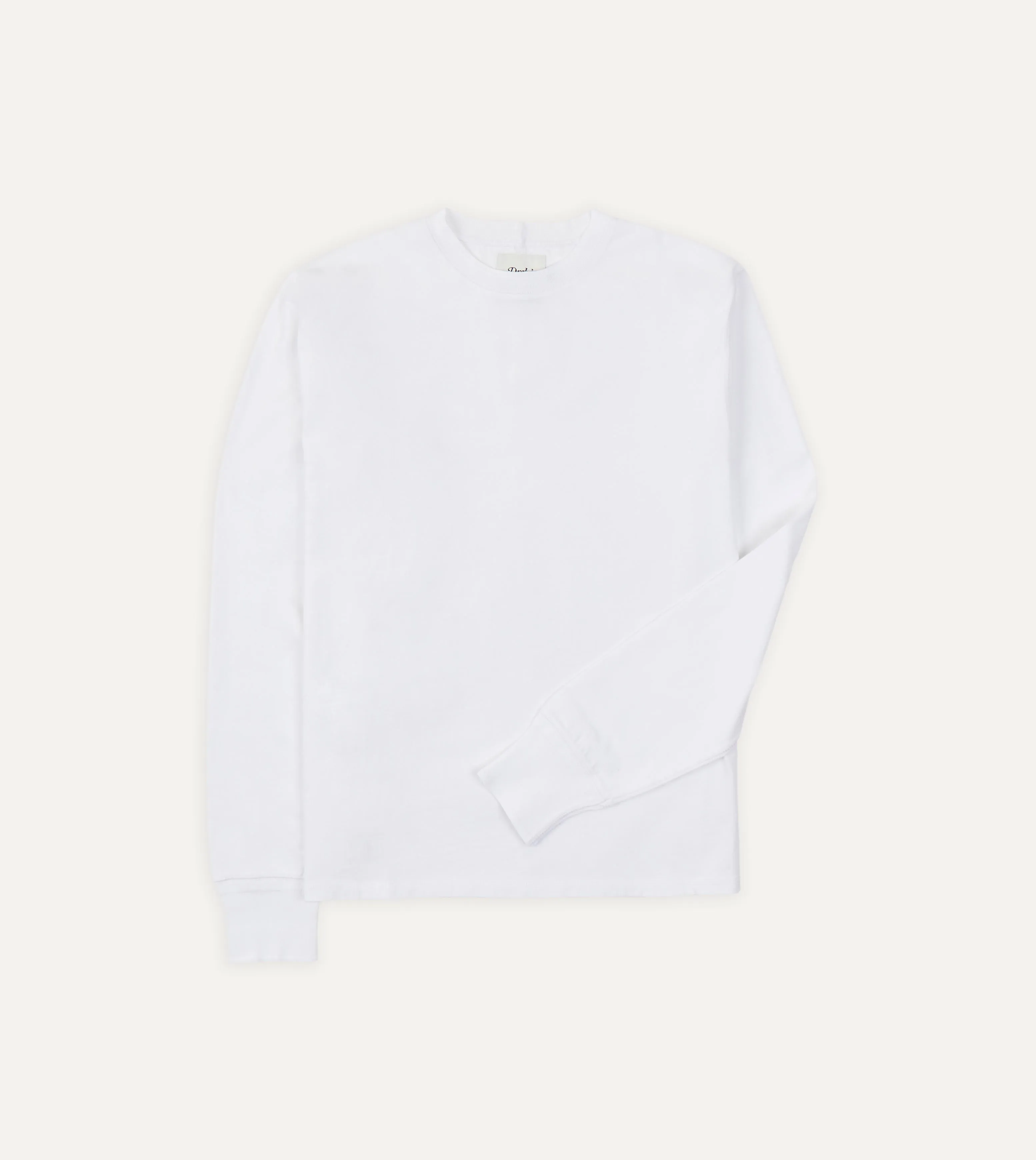 White Cotton Long-Sleeve Hiking T-Shirt