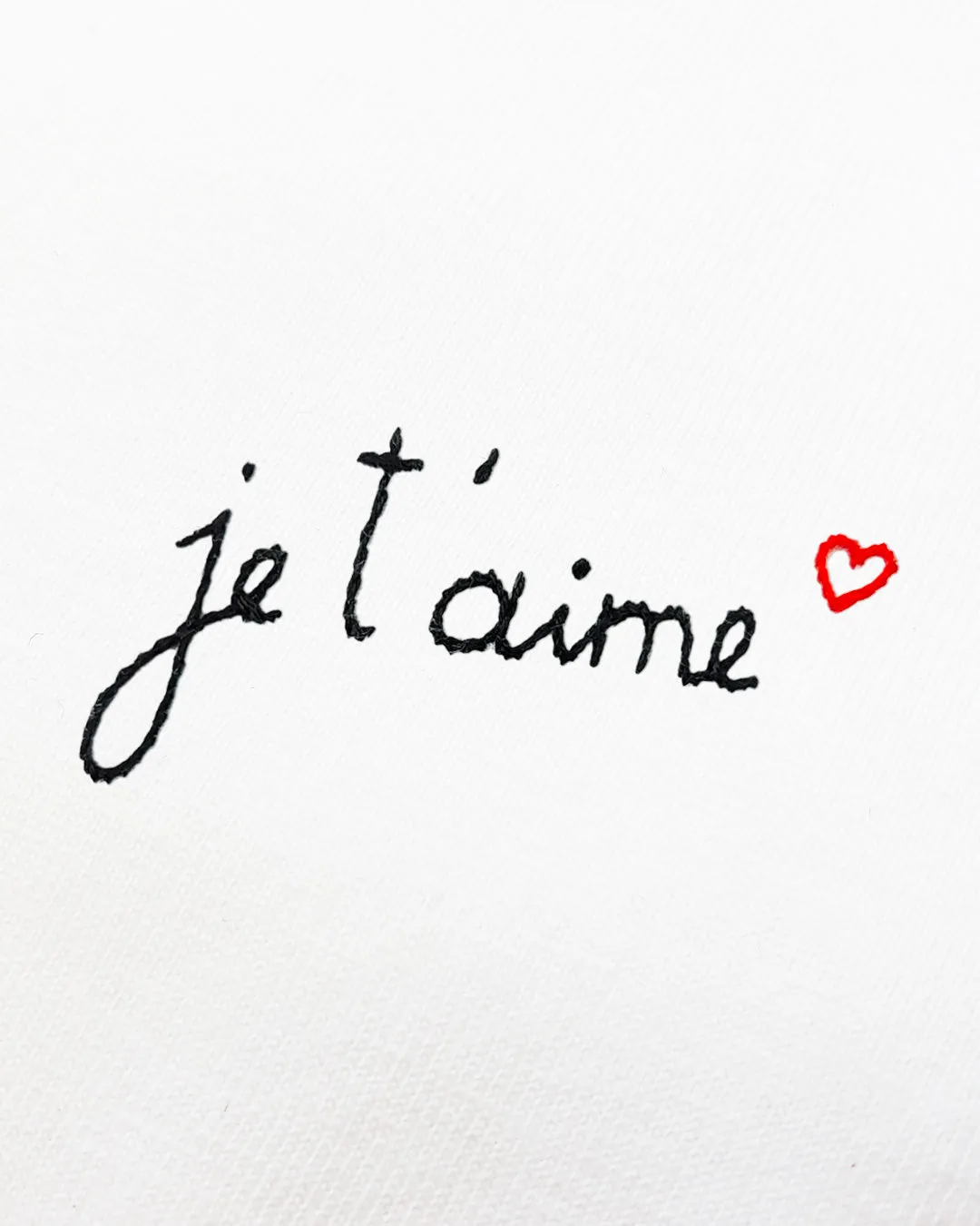 White Organic Cotton T-Shirt | Je t'aime