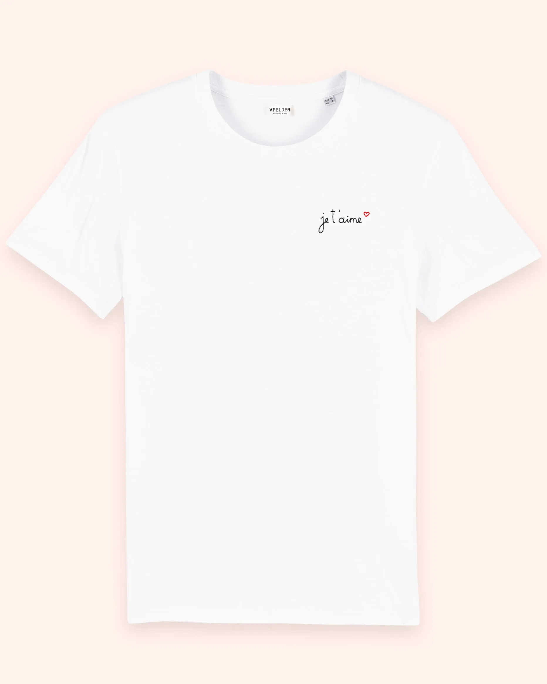 White Organic Cotton T-Shirt | Je t'aime