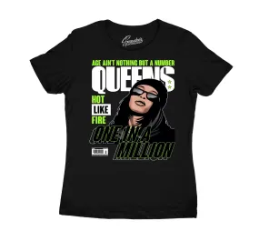 Womens Electric Green 6 Shirt - Queens - Black