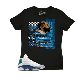 Womens French Blue 13 Shirt - Crenshaw Racing - Black