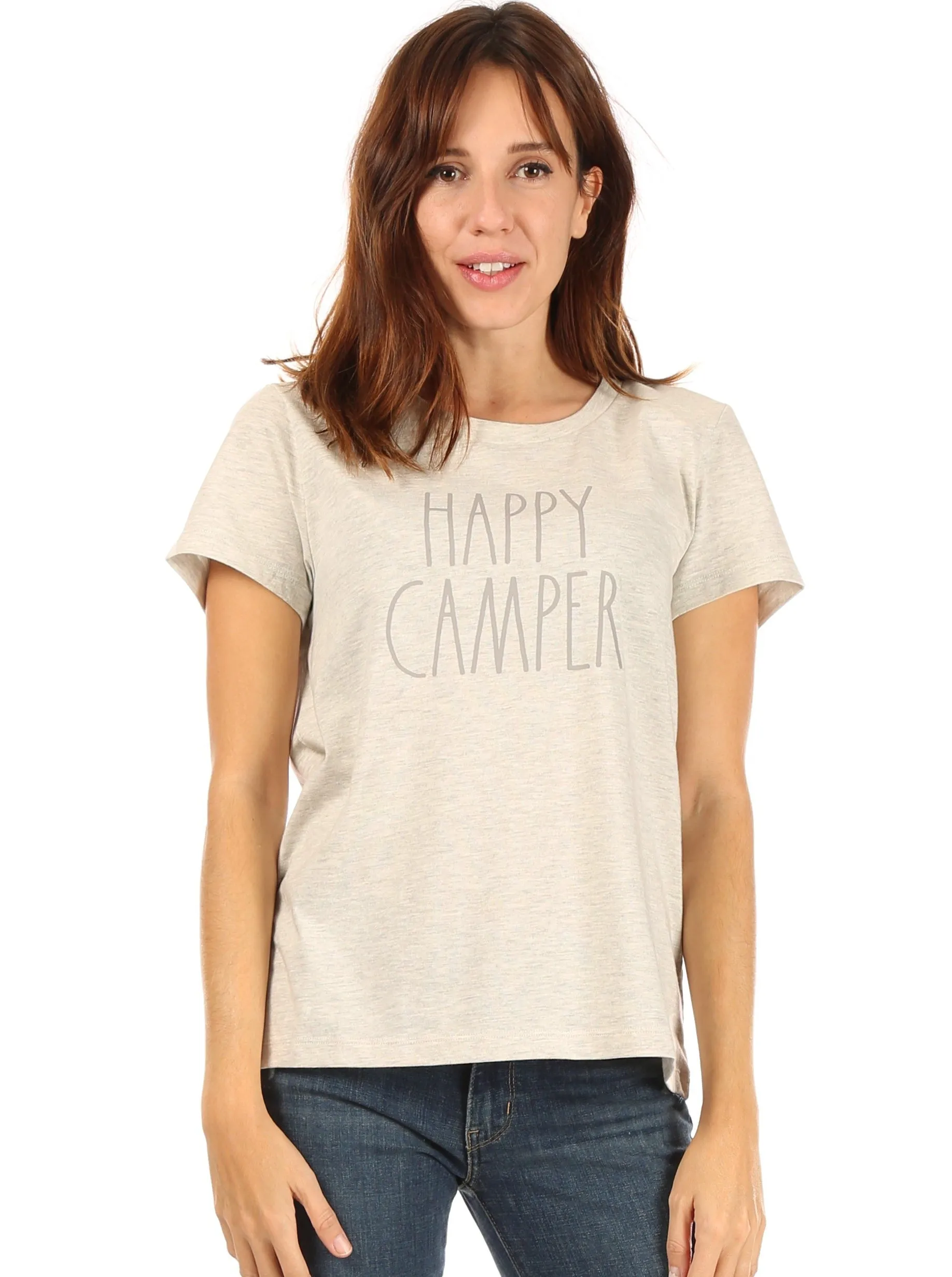 Women's "HAPPY CAMPER" Short Sleeve Icon T-Shirt