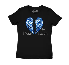 Womens Racer Blue 5 Shirt - Love - Black