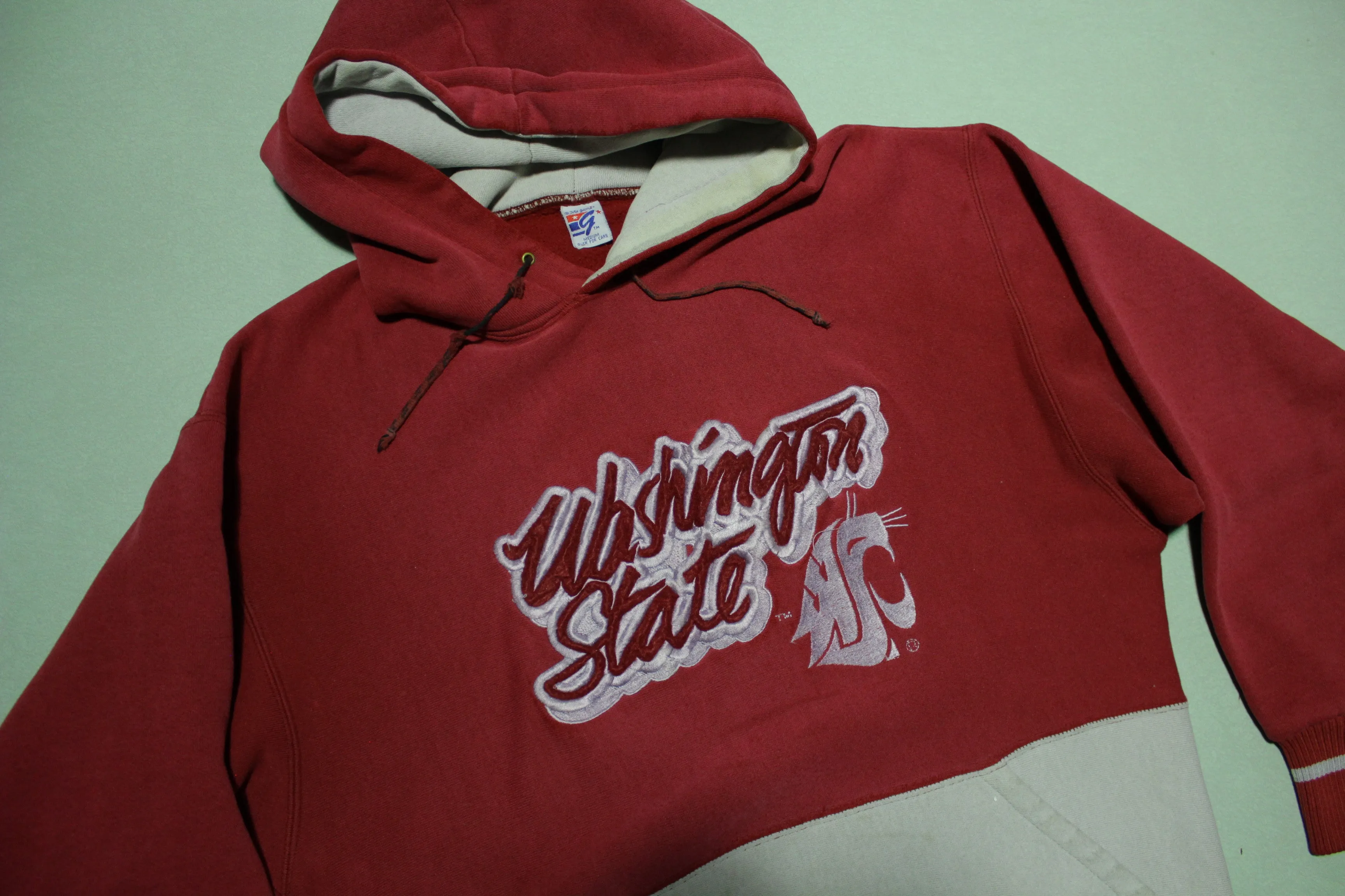 WSU Washington State Cougars Vintage 90's Collegiate Hoodie Sweatshirt